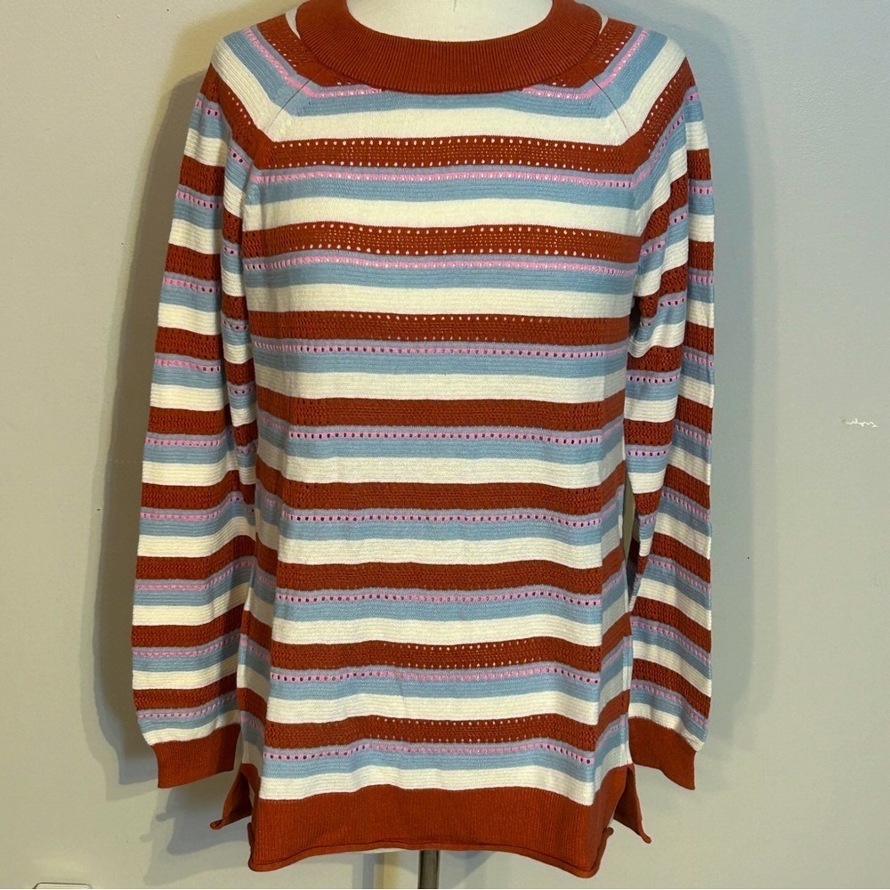 Market & Spruce Multicolor Striped Crew Neck Sweater